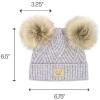 imageCC Kids Babies Soft Stretch Cable Knit Faux Fur Pom Pom Beanie HatCriss Cross Periwinkle Mix
