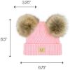 imageCC Kids Babies Soft Stretch Cable Knit Faux Fur Pom Pom Beanie HatCriss Cross Pink
