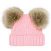 imageCC Kids Babies Soft Stretch Cable Knit Faux Fur Pom Pom Beanie HatCriss Cross Pink