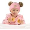 imageCC Kids Babies Soft Stretch Cable Knit Faux Fur Pom Pom Beanie HatCriss Cross Pink
