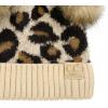 imageCC Kids Babies Soft Stretch Cable Knit Faux Fur Pom Pom Beanie HatLeopard Beige