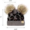 imageCC Kids Babies Soft Stretch Cable Knit Faux Fur Pom Pom Beanie HatLeopard Light Melange Gray