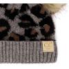 imageCC Kids Babies Soft Stretch Cable Knit Faux Fur Pom Pom Beanie HatLeopard Light Melange Gray