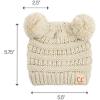 imageCC Kids Babies Soft Stretch Cable Knit Faux Fur Pom Pom Beanie HatSolid Beige
