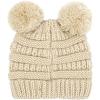 imageCC Kids Babies Soft Stretch Cable Knit Faux Fur Pom Pom Beanie HatSolid Beige
