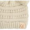 imageCC Kids Babies Soft Stretch Cable Knit Faux Fur Pom Pom Beanie HatSolid Beige