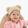 imageCC Kids Babies Soft Stretch Cable Knit Faux Fur Pom Pom Beanie HatSolid Beige