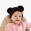 imageCC Kids Babies Soft Stretch Cable Knit Faux Fur Pom Pom Beanie HatSolid Black