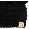 imageCC Kids Babies Soft Stretch Cable Knit Faux Fur Pom Pom Beanie HatSolid Black