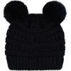 imageCC Kids Babies Soft Stretch Cable Knit Faux Fur Pom Pom Beanie HatSolid Black