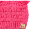 imageCC Kids Babies Soft Stretch Cable Knit Faux Fur Pom Pom Beanie HatSolid Candy Pink