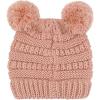 imageCC Kids Babies Soft Stretch Cable Knit Faux Fur Pom Pom Beanie HatSolid Indi Pink