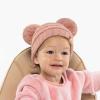 imageCC Kids Babies Soft Stretch Cable Knit Faux Fur Pom Pom Beanie HatSolid Indi Pink