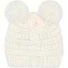 imageCC Kids Babies Soft Stretch Cable Knit Faux Fur Pom Pom Beanie HatSolid Ivory