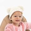 imageCC Kids Babies Soft Stretch Cable Knit Faux Fur Pom Pom Beanie HatSolid Ivory