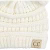 imageCC Kids Babies Soft Stretch Cable Knit Faux Fur Pom Pom Beanie HatSolid Ivory