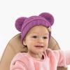 imageCC Kids Babies Soft Stretch Cable Knit Faux Fur Pom Pom Beanie HatSolid Lavender