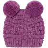 imageCC Kids Babies Soft Stretch Cable Knit Faux Fur Pom Pom Beanie HatSolid Lavender