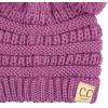 imageCC Kids Babies Soft Stretch Cable Knit Faux Fur Pom Pom Beanie HatSolid Lavender