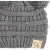imageCC Kids Babies Soft Stretch Cable Knit Faux Fur Pom Pom Beanie HatSolid Light Melange Gray