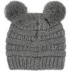 imageCC Kids Babies Soft Stretch Cable Knit Faux Fur Pom Pom Beanie HatSolid Light Melange Gray