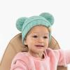 imageCC Kids Babies Soft Stretch Cable Knit Faux Fur Pom Pom Beanie HatSolid Mint
