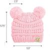 imageCC Kids Babies Soft Stretch Cable Knit Faux Fur Pom Pom Beanie HatSolid Pale Pink