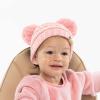 imageCC Kids Babies Soft Stretch Cable Knit Faux Fur Pom Pom Beanie HatSolid Pale Pink