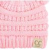 imageCC Kids Babies Soft Stretch Cable Knit Faux Fur Pom Pom Beanie HatSolid Pale Pink