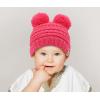 imageCC Kids Babies Soft Stretch Cable Knit Faux Fur Pom Pom Beanie HatSolid Red