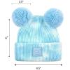 imageCC Kids Babies Soft Stretch Cable Knit Faux Fur Pom Pom Beanie HatTie Dye Baby BlueWhite