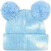 imageCC Kids Babies Soft Stretch Cable Knit Faux Fur Pom Pom Beanie HatTie Dye Baby BlueWhite