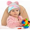 imageCC Kids Babies Soft Stretch Cable Knit Faux Fur Pom Pom Beanie HatTie Dye Baby PinkBaby Blue