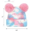 imageCC Kids Babies Soft Stretch Cable Knit Faux Fur Pom Pom Beanie HatTie Dye Baby PinkBaby Blue