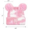 imageCC Kids Babies Soft Stretch Cable Knit Faux Fur Pom Pom Beanie HatTie Dye Baby PinkWhite