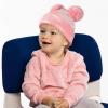 imageCC Kids Babies Soft Stretch Cable Knit Faux Fur Pom Pom Beanie HatTie Dye Baby PinkWhite