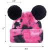 imageCC Kids Babies Soft Stretch Cable Knit Faux Fur Pom Pom Beanie HatTie Dye BlackHot Pink