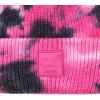 imageCC Kids Babies Soft Stretch Cable Knit Faux Fur Pom Pom Beanie HatTie Dye BlackHot Pink