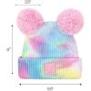 imageCC Kids Babies Soft Stretch Cable Knit Faux Fur Pom Pom Beanie HatTie Dye Cotton Candy