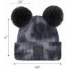 imageCC Kids Babies Soft Stretch Cable Knit Faux Fur Pom Pom Beanie HatTie Dye Dark GrayLight Gray