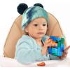 imageCC Kids Babies Soft Stretch Cable Knit Faux Fur Pom Pom Beanie HatTie Dye Deep TealSeagreen