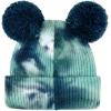 imageCC Kids Babies Soft Stretch Cable Knit Faux Fur Pom Pom Beanie HatTie Dye Deep TealSeagreen