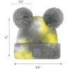 imageCC Kids Babies Soft Stretch Cable Knit Faux Fur Pom Pom Beanie HatTie Dye GrayYellow
