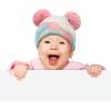 imageCC Kids Babies Soft Stretch Cable Knit Faux Fur Pom Pom Beanie HatTie Dye NavyPale Blue