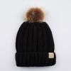 imageCC Kids Beanie Ages 25 Warm Chunky Thick Stretchy Knit Slouch Beanie Skull Kids Hat with PomBlack