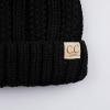 imageCC Kids Beanie Ages 25 Warm Chunky Thick Stretchy Knit Slouch Beanie Skull Kids Hat with PomBlack