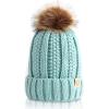 imageCC Kids Beanie Ages 25 Warm Chunky Thick Stretchy Knit Slouch Beanie Skull Kids Hat with PomMint