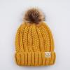 imageCC Kids Beanie Ages 25 Warm Chunky Thick Stretchy Knit Slouch Beanie Skull Kids Hat with PomMustard