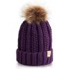 imageCC Kids Beanie Ages 25 Warm Chunky Thick Stretchy Knit Slouch Beanie Skull Kids Hat with PomPurple