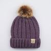 imageCC Kids Beanie Ages 25 Warm Chunky Thick Stretchy Knit Slouch Beanie Skull Kids Hat with PomViolet